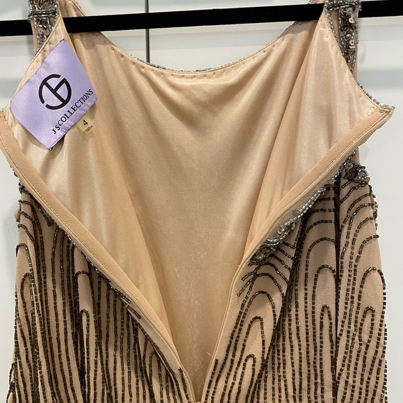 JS beaded tan dress - Picture 5 of 7